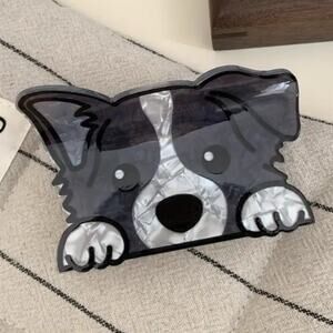Border Collie Hair Claw Clip Acrylic Setter